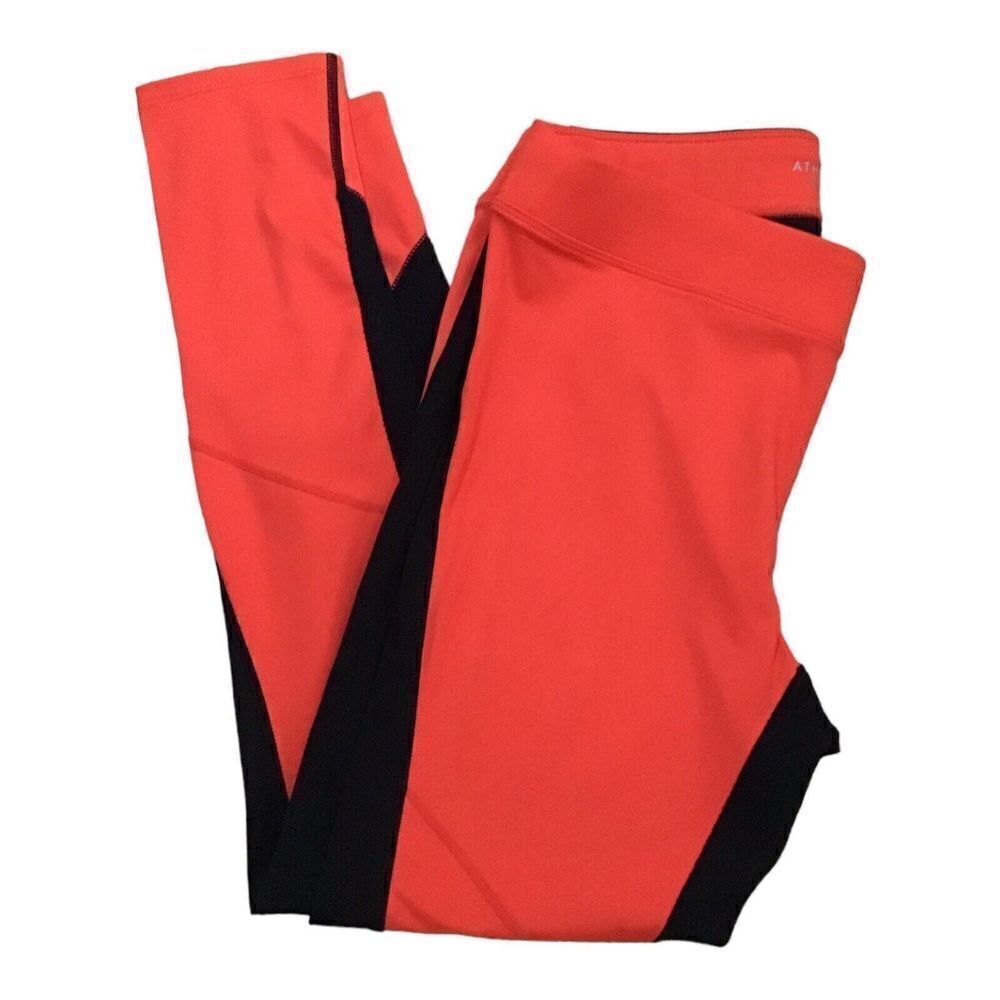 Athleta Stretch Jogger Yoga Pants Orange & Black Size Medium